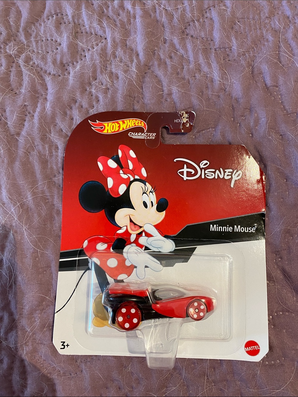 Disney Minnie Mouse Red and Black Character Hot Wheels Car